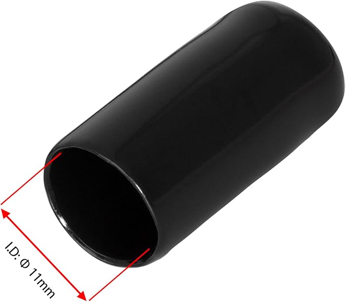 20 PCS Black Round Vinyl Rubber End Caps Kits, Flexible Screw Thread Protectors - Image 2
