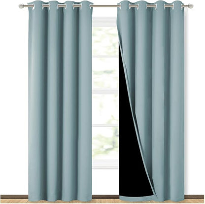NICETOWN 100% Blackout Curtains 84 inches Long, Sky Blue, 52 inches Wide by NICETOWN