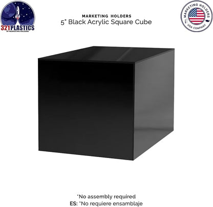 4 Pack 5 Inch Acrylic Display Riser Box No Lid Black Square Retail Product - Image 7