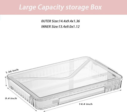 2 Pack Clear Plastic File Boxes w/Latching Lids, Stackable A4 Storage - Image 2