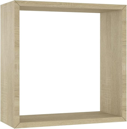 vidaXL Set of 3 Sonoma Oak Wall Cube Shelves - Image 4