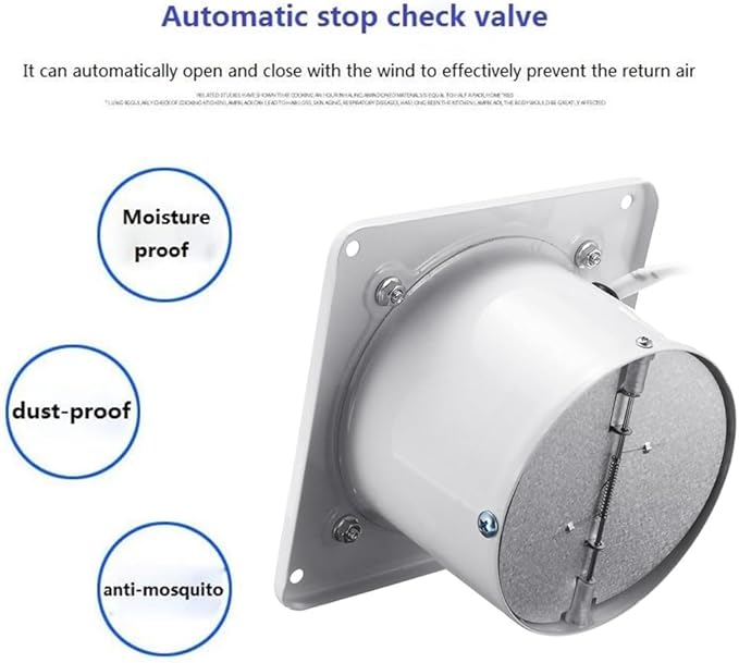 6'' Wall Mounted Exhaust Fan, 460CFM Metal Iron Ventilation Extractor, Silence - Image 6