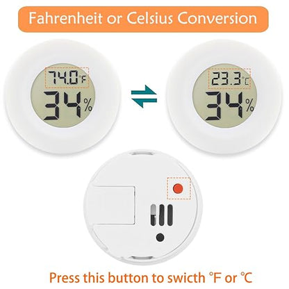 6-Pack Mini Round Hygrometer Thermometer Digital LCD Monitor Indoor Outdoor - Image 5