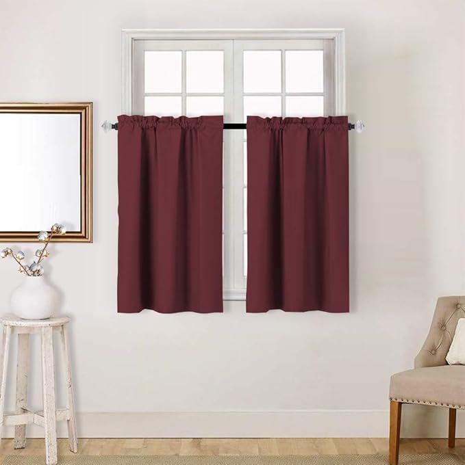 Easy Home 2 Panels Blackout Tier Curtain by EasyHome