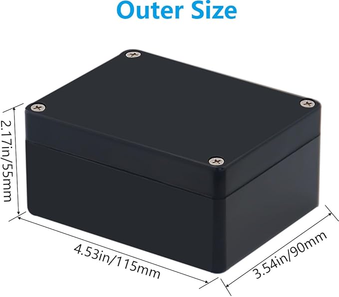 Outdoor Waterproof Junction Box IP67 Project Box ABS Black Electrical Boxes - Image 2