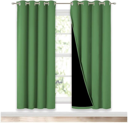 NICETOWN 100% Blackout Window Curtain Panels, Forest Green, 2 Pieces, 52-inch by NICETOWN