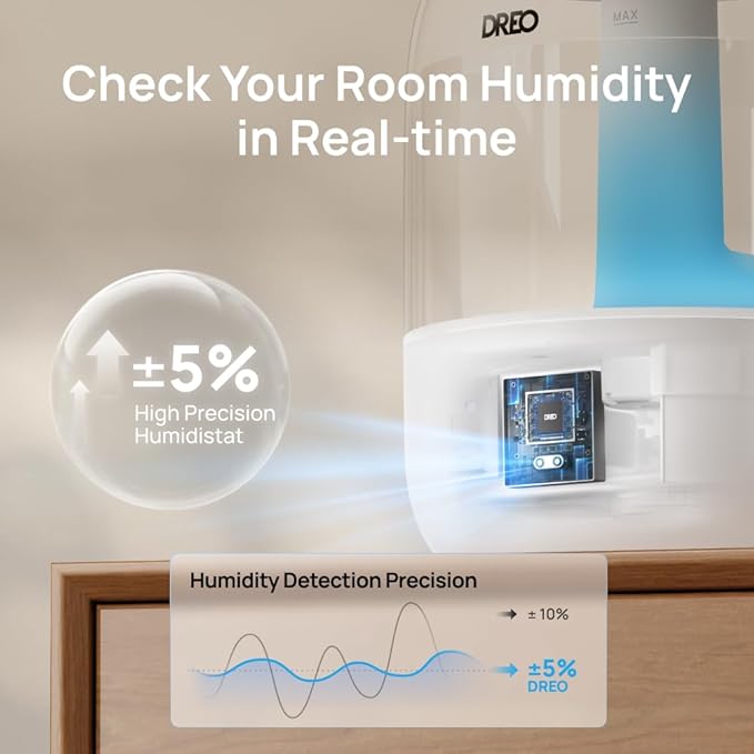 DREO Humidifiers for Bedroom, Cool Mist 3L Humidifiers - Image 4