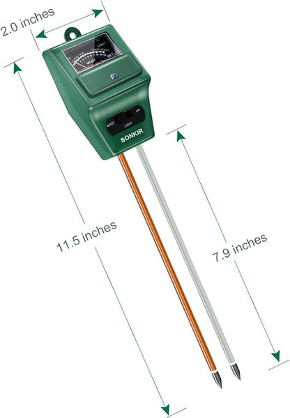 SONKIR Soil pH Meter, MS02 3-in-1 Soil Moisture/Light/pH Tester Gardening Tool - Image 6