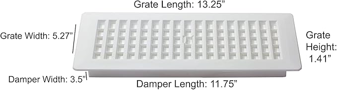 Decor Grates PL412-WH Lattice Floor Register, 4x12 Inches - Image 5