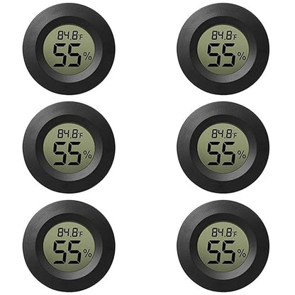 6-Pack Mini Hygrometer Thermometer Digital LCD Monitor Indoor/Outdoor Humidity by Rojuna