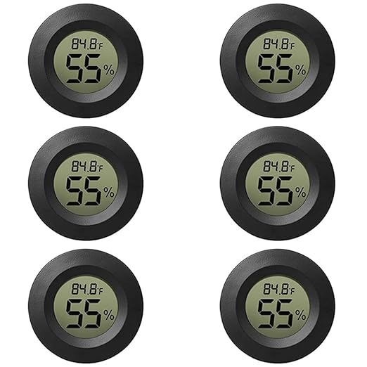 6-Pack Mini Hygrometer Thermometer Digital LCD Monitor Indoor/Outdoor Humidity by Rojuna