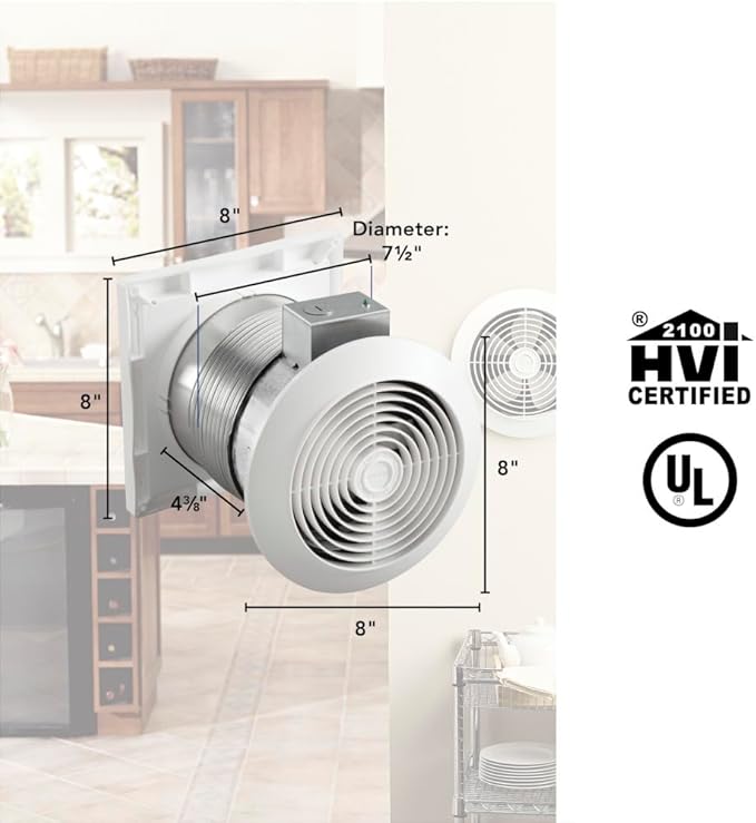 Broan-NuTone 512M Through-the-Wall Ventilation Fan White Cover, 6-Inch 70 CFM - Image 3