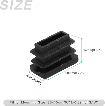 METALLIXITY Rectangle End Caps 16Pcs, Plastic Rectangle Tube Inserts Threaded - Image 2
