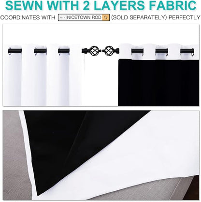 NICETOWN White 100% Blackout Curtains - Image 5