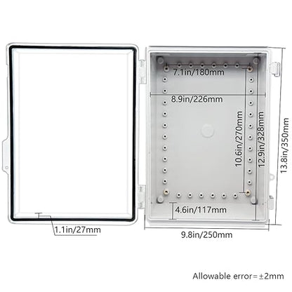 Zulkit Junction Box IP67 Waterproof Electrical Box Hinged Clear Cover Stainless - Image 6