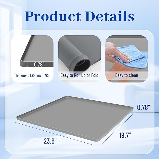 Dehumidifier Drip Mat, 23.6'' x 19.7'' x 0.78'' Humidifier Silicone Drip Mat - Image 2