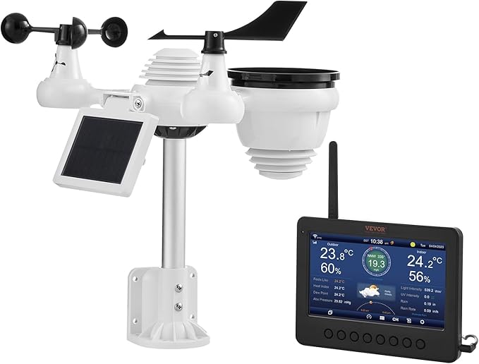VEVOR 7-in-1 Wi-Fi Solar Self-Charging Weather Station - Image 4