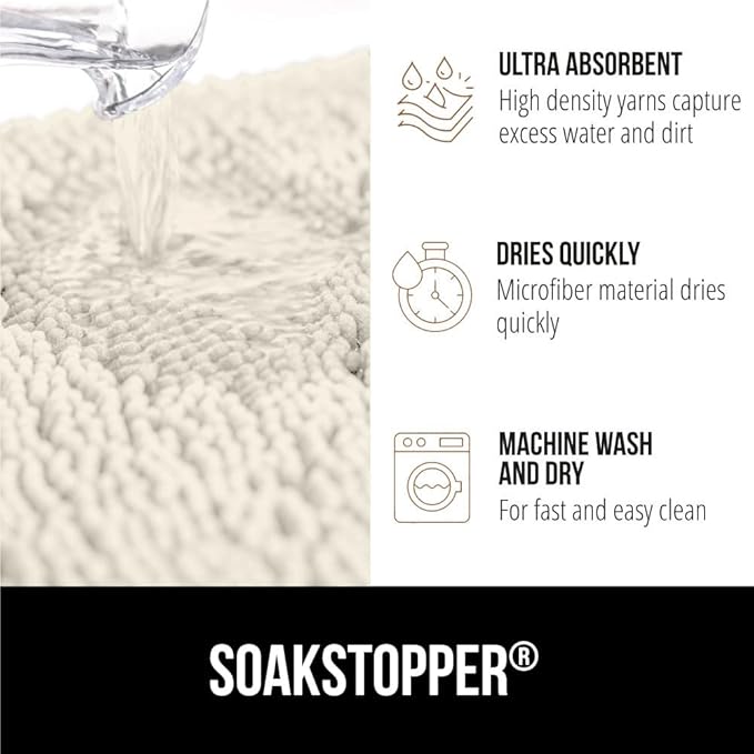 GORILLA GRIP SOAKSTOPPER Dog Door Mat, 36x24 Machine Washable Rug Absorbent - Image 4