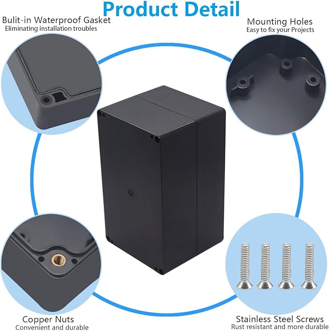 Project Box ABS Black Electrical Boxes IP67 Outdoor Waterproof box Electronic - Image 6