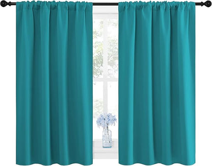 NICETOWN Peacock Blue Blackout Curtains Panels - Image 2