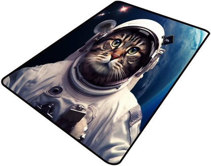 Rug, Space Kitten Pattern Printing Washable Area Rugs Fade Resistant, Flame by Snarena