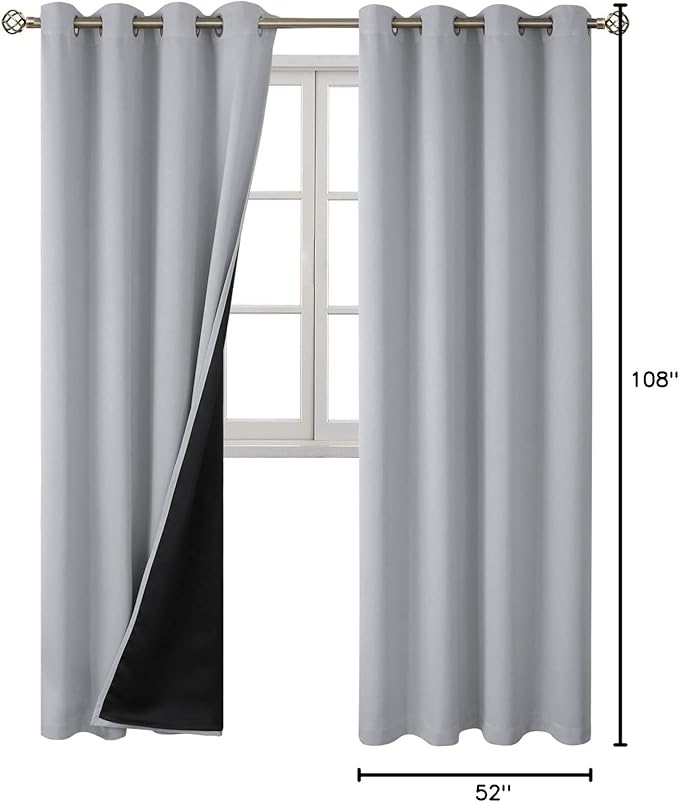 BGment 100% Blackout Curtains 108 Inch Long 2 Panles Set, Thermal Insulated - Image 9