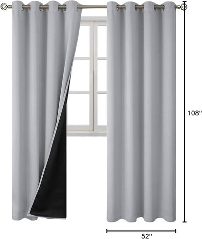 BGment 100% Blackout Curtains 108 Inch Long 2 Panles Set, Thermal Insulated - Image 9