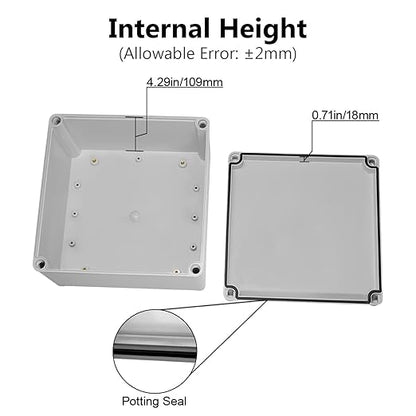 LeMotech Waterproof Dustproof IP67 Junction Box DIY Case Enclosure Gray 7.9 x - Image 4