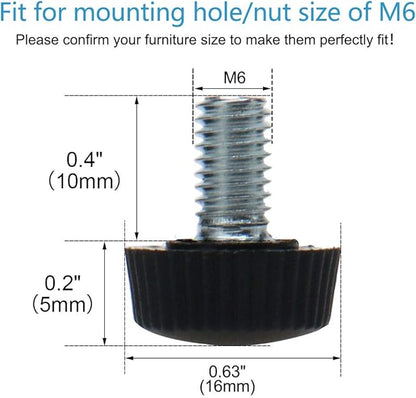 uxcell M6 x 10 x 16mm Leveling Feet Adjustable Leveler Floor Protector - Image 2