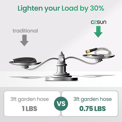 Cesun Short Garden Hose 3 feet, Metal Leader Water Hose, Heavy Duty and - Image 4