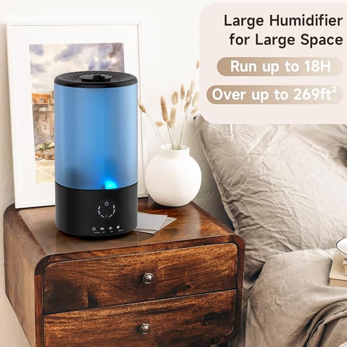 Humidifiers for Bedroom, 3.2L Quiet Ultrasonic Cool Mist Humidifier - Image 6