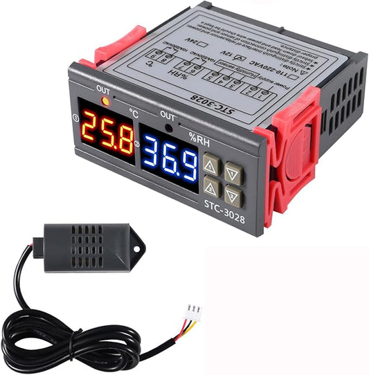 STC-3028 Temperature Controller 12V Temperature and Humidity Controller Meter by Unknown