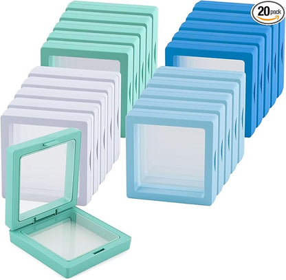 20 Pcs 3D Floating Display Case 3.5x3.5x0.8inch, Challenge Coin Display by Unknown