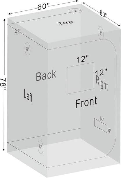 Grow Tent 60"x60"x78" Growing Tents - Image 9