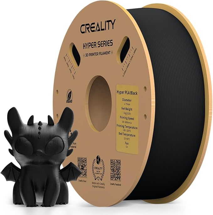 Creality Hyper 3D Printer PLA Black Filament High Speed Printing 1.75mm 2.2lbs - Image 3