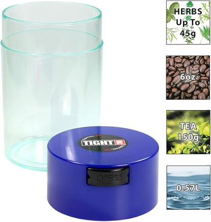 Tightvac - 1 oz to 6 ounce Vacuum Sealed Storage Container - Dark Blue Cap & - Image 2