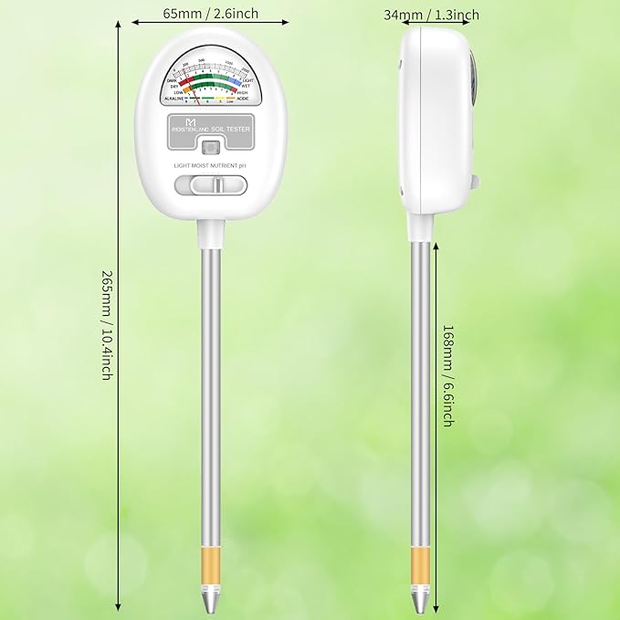 Soil Moisture Meter, 4-in-1 Soil pH Tester, Moisture/Light/Nutrients/pH Meter - Image 4