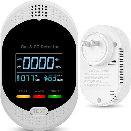 Plug in Carbon Monoxide Detector Combustible Gases Detectors, 4-in-1 Co & by Securityelite