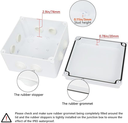 LeMotech Junction Box, ABS Plastic IP65 Waterproof and Dustproof, Universal - Image 4