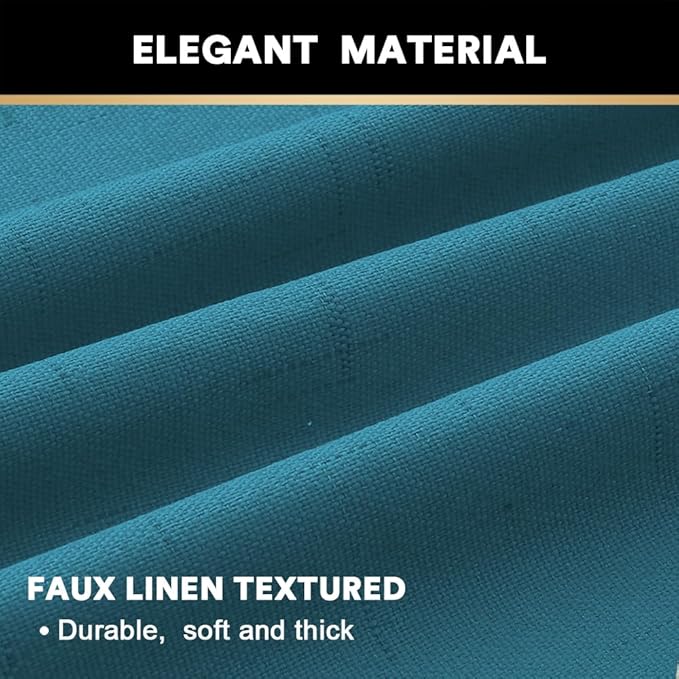 PrinceDeco 100% Linen Blackout Curtains Extra Wide Thermal Insulated Door - Image 4