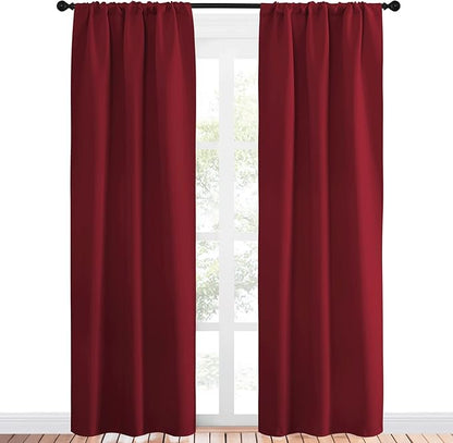 NICETOWN Christmas Burgundy Curtains Blackout Drape Panels - Image 2