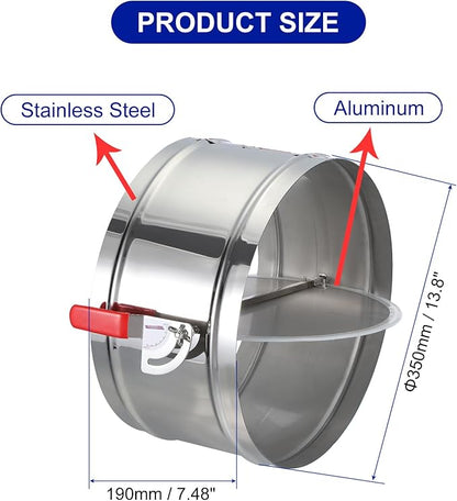 PATIKIL HVAC Duct Manual Volume Backdraft Damper, 14 Inch, Airflow Ducting - Image 2