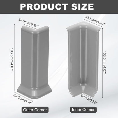 uxcell Self Adhesive Baseboard Corner Blocks, 4.07 Inch Wall Edge Corner - Image 2