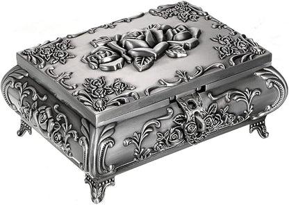 Hipiwe Vintage Metal Jewelry Box Small Trinket Jewelry Storage box - Image 3