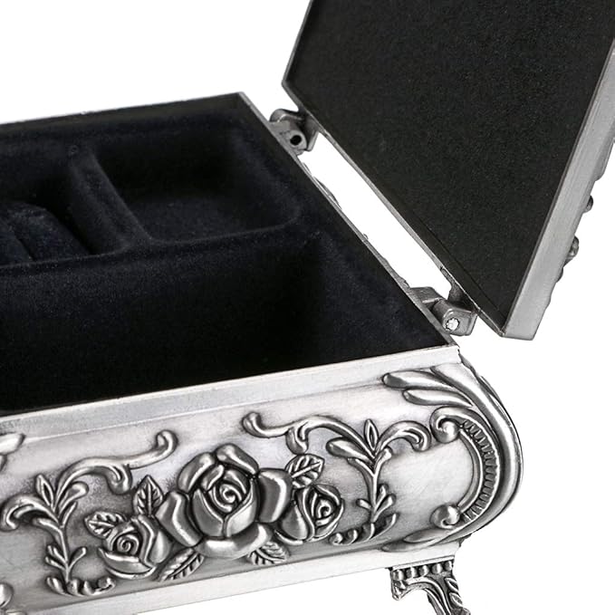 Hipiwe Vintage Metal Jewelry Box Small Trinket Jewelry Storage box - Image 5