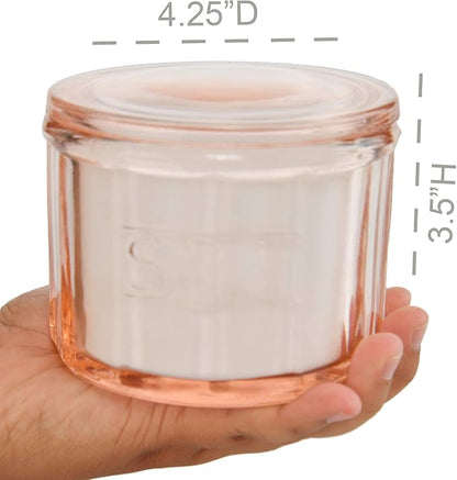 HOME-X Depression Style Pink Glass Salt Cellar - Image 4