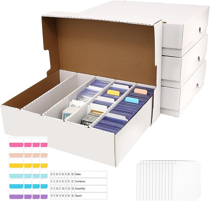 Sports Card Box 5 Row 3200 Count, Cardboard Card Storage Box by BIU-BOOM