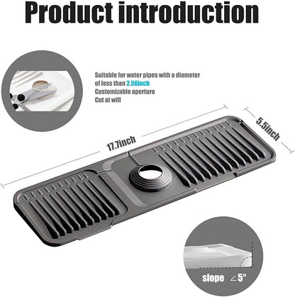 STARGAZ Silicone Faucet Mat For Kitchen Sink, Sink Back Splash Guard, Faucet - Image 3