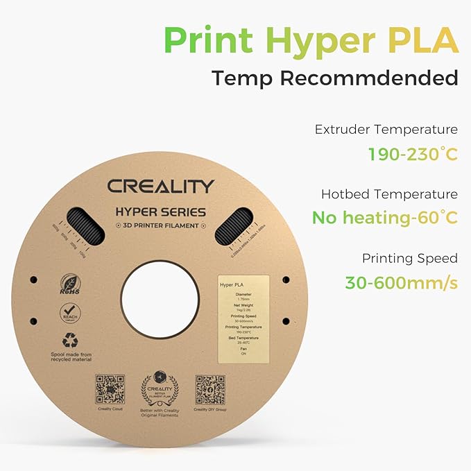 Creality Hyper PLA Filament Black&White 2KG, No-Tangling Stronger Toughness Fit - Image 5