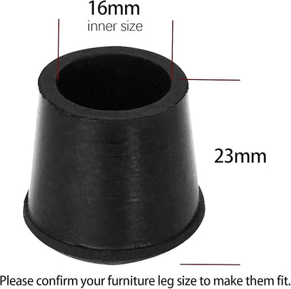 10 PCS Black Round Rubber Chair Leg Caps Tips, Vinyl Rubber End Kits, Soft - Image 2